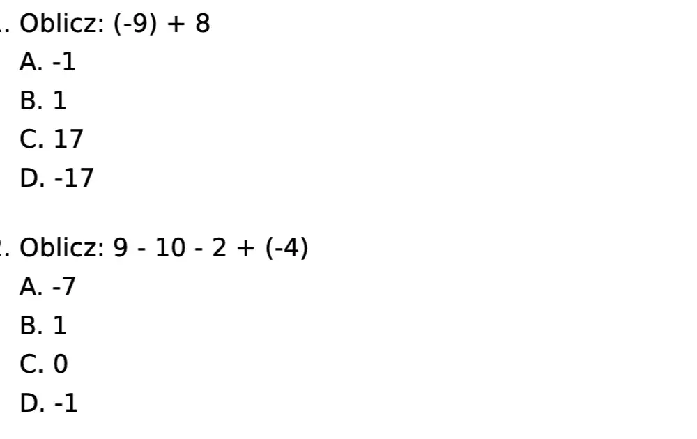 Diagnoza klasa 6 matematyka - Zadania i Testy