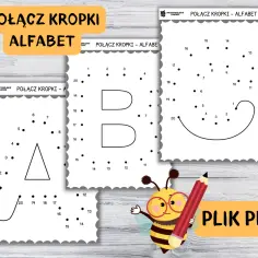 Połącz kropki: Aniołek do druku w trudnej wersji dla starszych dzieci