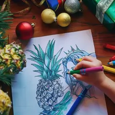 Kolorowanka na Adwent - Roszpunka i ananas do wydruku dla dzieci