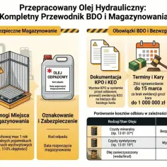 Przewodnik po BDO i magazynowaniu przepracowanego oleju hydraulicznego. Dowiedz się, co to jest **dlc** (dokumentacja KPO i KEO) i jakie są wymogi.