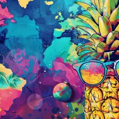 Kolorowanki na literę A - ananas, borowik, bombka, kontynenty, okulary